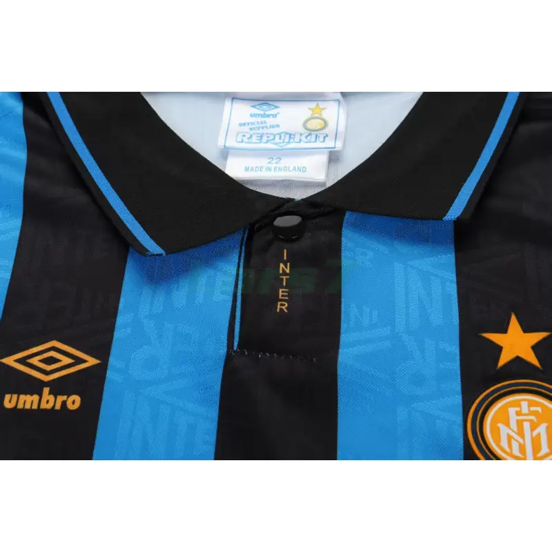 Camiseta Inter de Milan 1ª Equipación Retro 1992/94 Azul/Negro Niño Kit