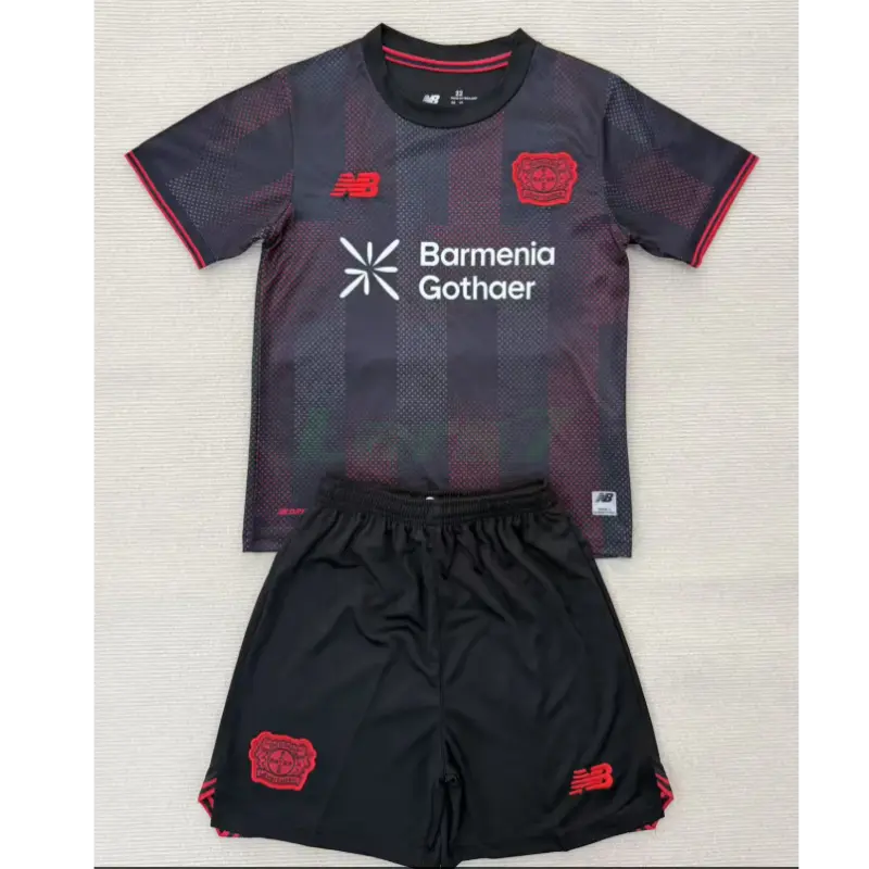 Camiseta Leverkusen 1ª Equipación 2025/2026 Negro Niño Kit