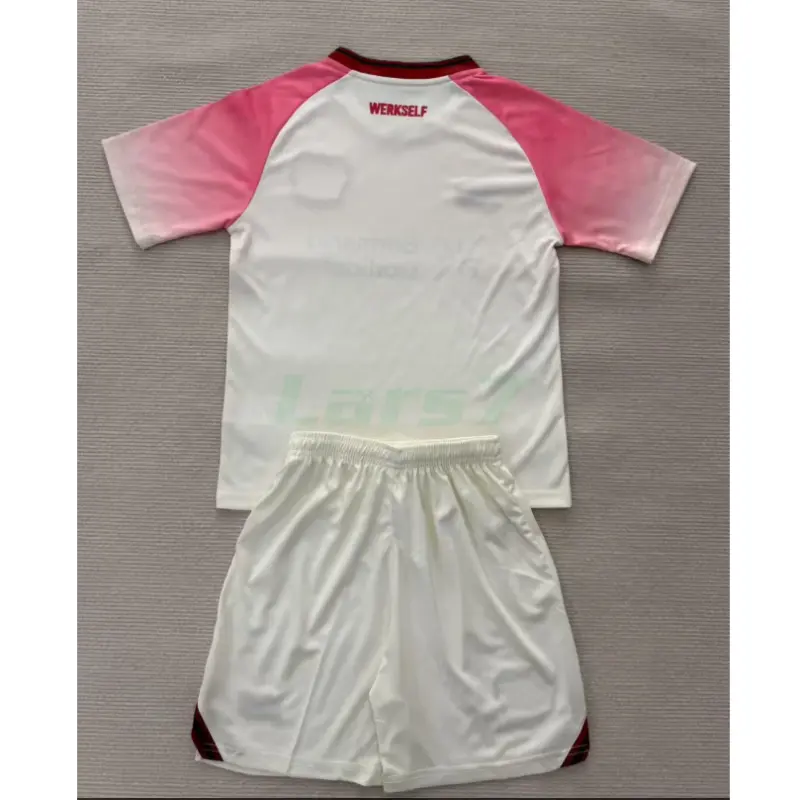 Camiseta Leverkusen 2ª Equipación 2025/2026 Blanco/Rosa Niño Kit