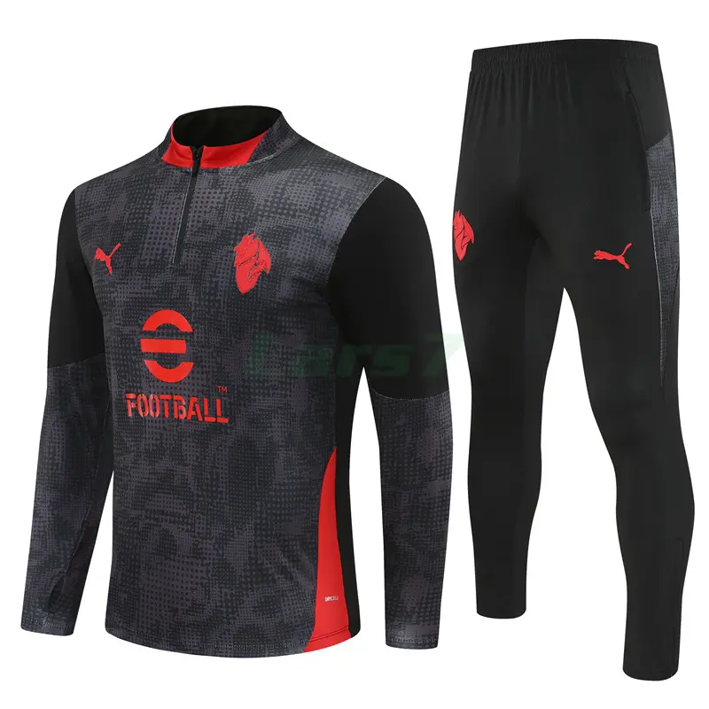 Sudadera De Entrenamiento AC Milan 2025/2026 Kit Negro con Estampado