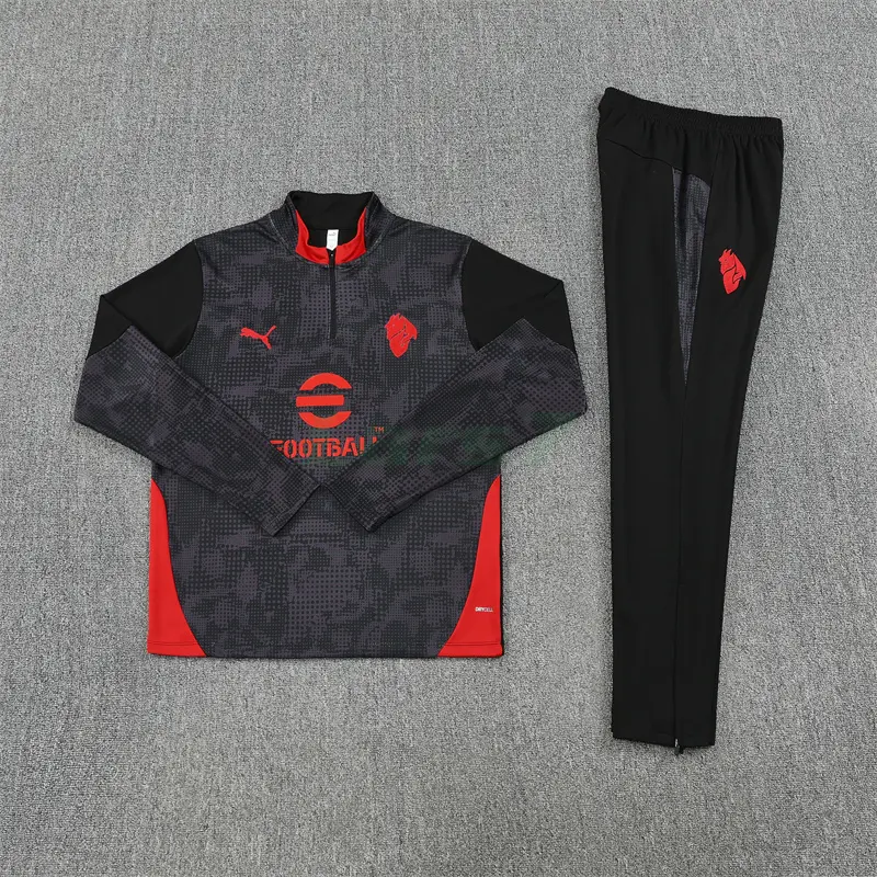 Sudadera De Entrenamiento AC Milan 2025/2026 Kit Negro con Estampado