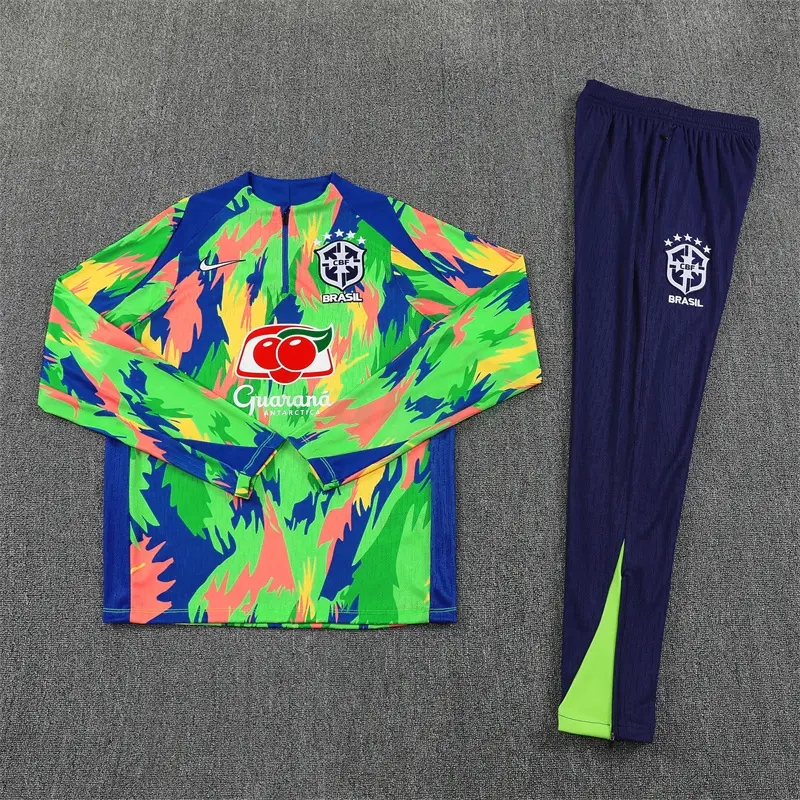 Sudadera De Entrenamiento Brasil 2025/2026 Kit Azul/Verde con Estampado Camuflaje