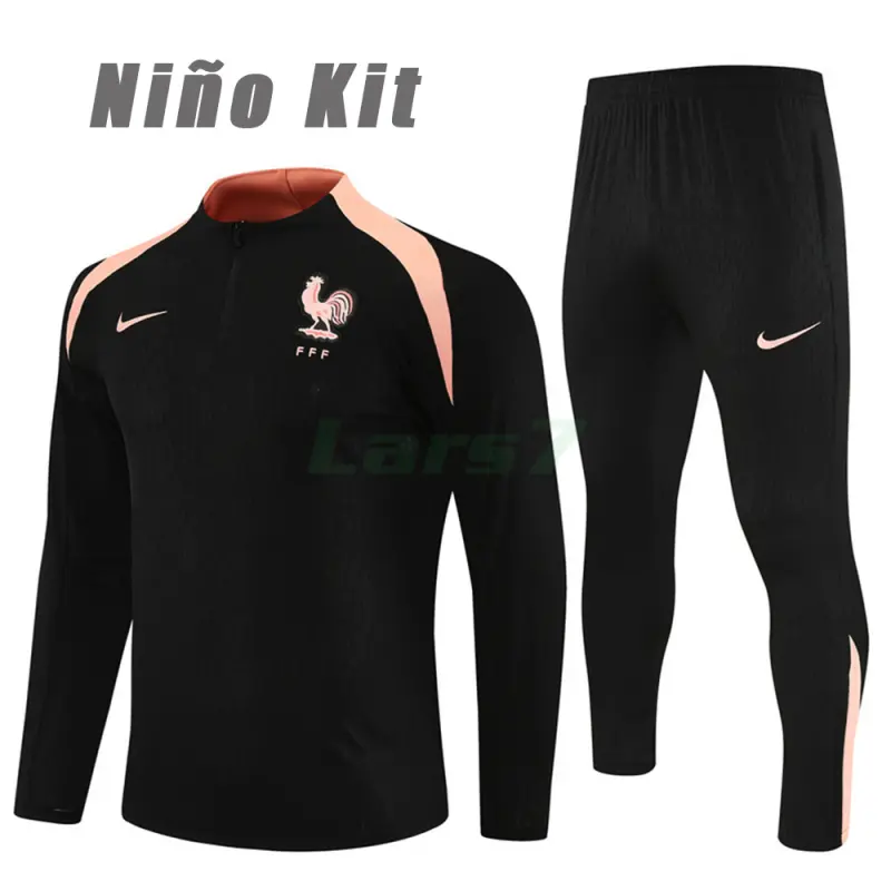 Sudadera De Entrenamiento Francia 2025/2026 Niño Kit Negro (EDICIÓN JUGADOR)