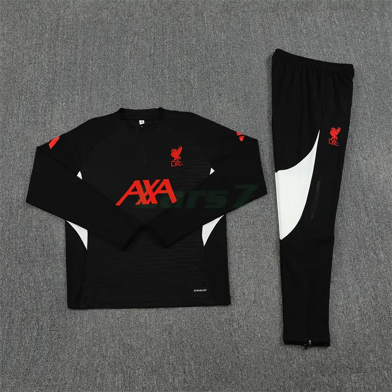 Sudadera De Entrenamiento Liverpool 2025/2026 Kit Negro/Blanco (EDICIÓN JUGADOR)