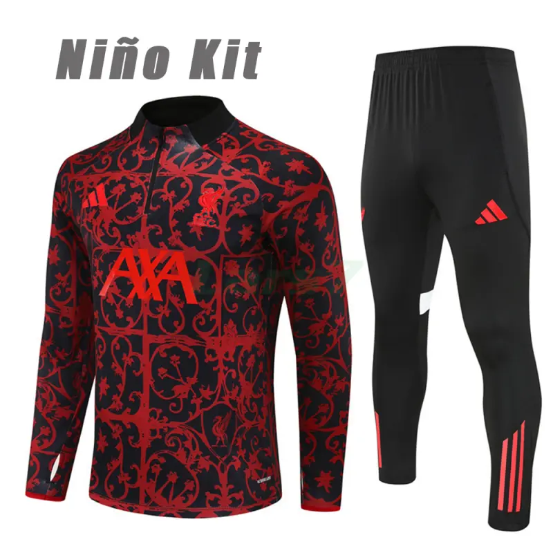 Sudadera De Entrenamiento Liverpool 2025/2026 Niño Kit Rojo con Estampado