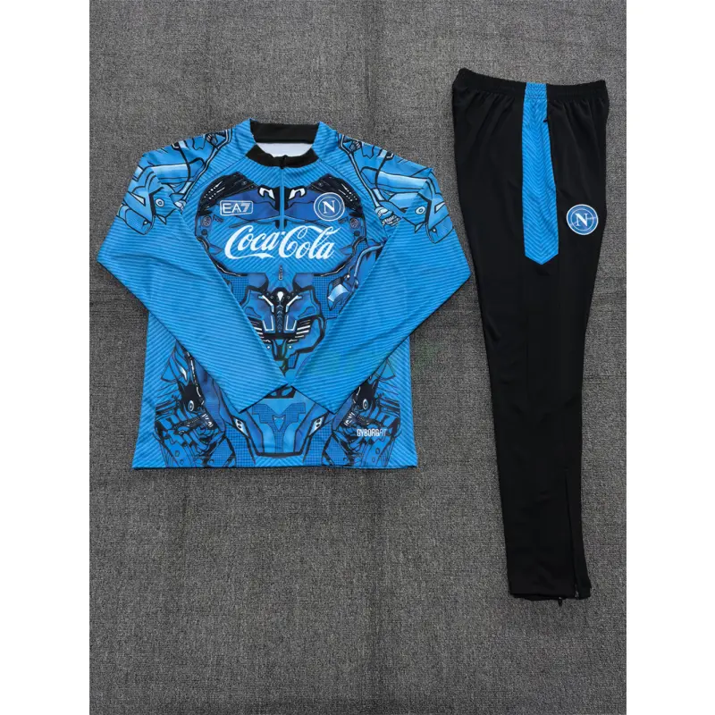 Sudadera De Entrenamiento Napoli 2025/2026 Niño Kit Azul Claro con Estampado
