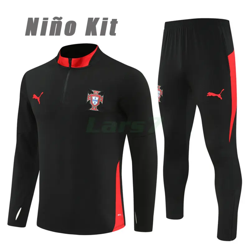Sudadera De Entrenamiento Portugal 2025/2026 Niño Kit Negro