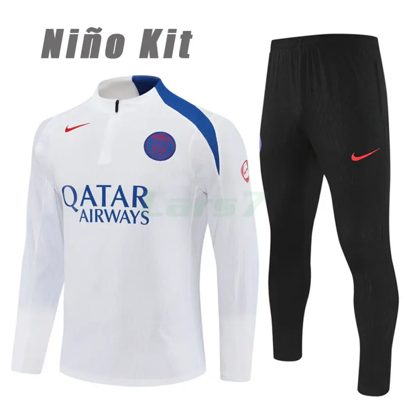 Sudadera De Entrenamiento PSG 2025/2026 Niño Kit Blanco (EDICIÓN JUGADOR)