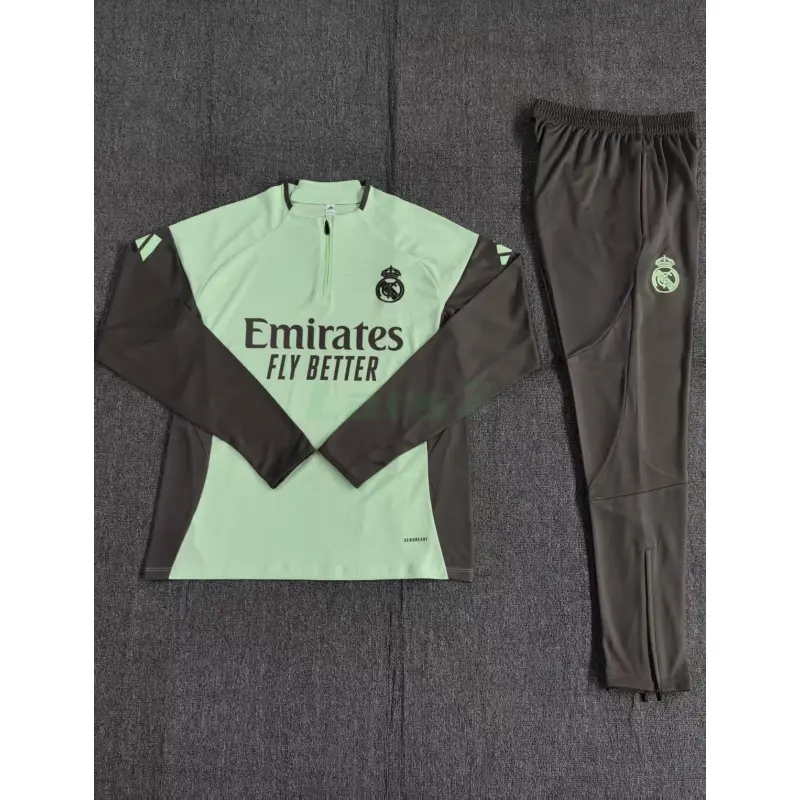 Sudadera De Entrenamiento Real Madrid 2025/2026 Niño Kit Verde Menta (EDICIÓN JUGADOR)