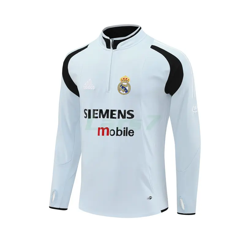Sudadera De Entrenamiento Real Madrid Retro 2004/05 Gris Claro