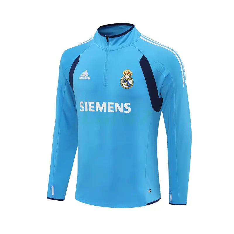 Sudadera De Entrenamiento Real Madrid Retro 2005/06 Azul Claro