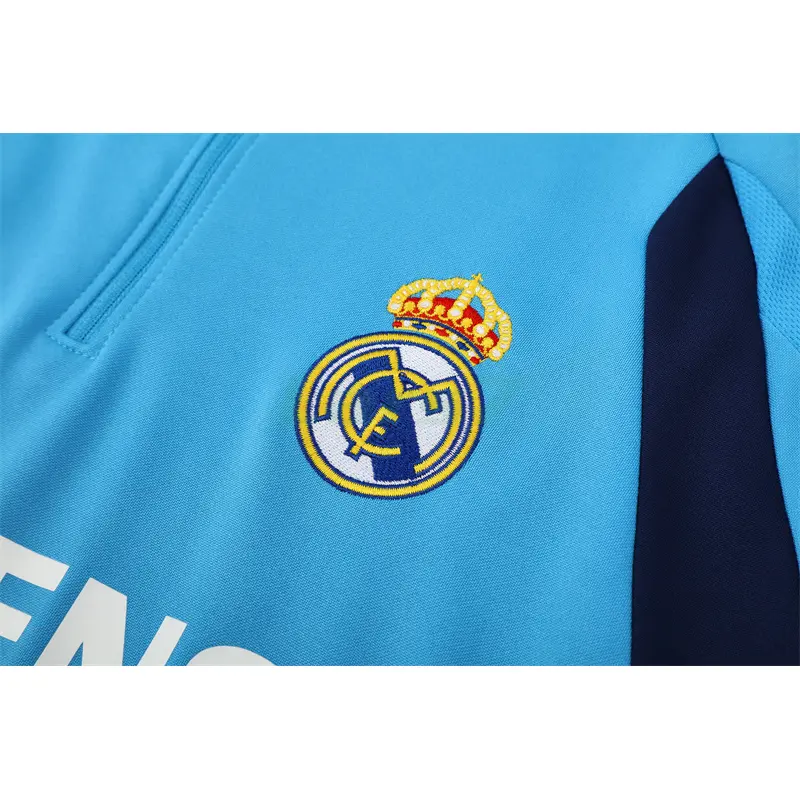Sudadera De Entrenamiento Real Madrid Retro 2005/06 Azul Claro
