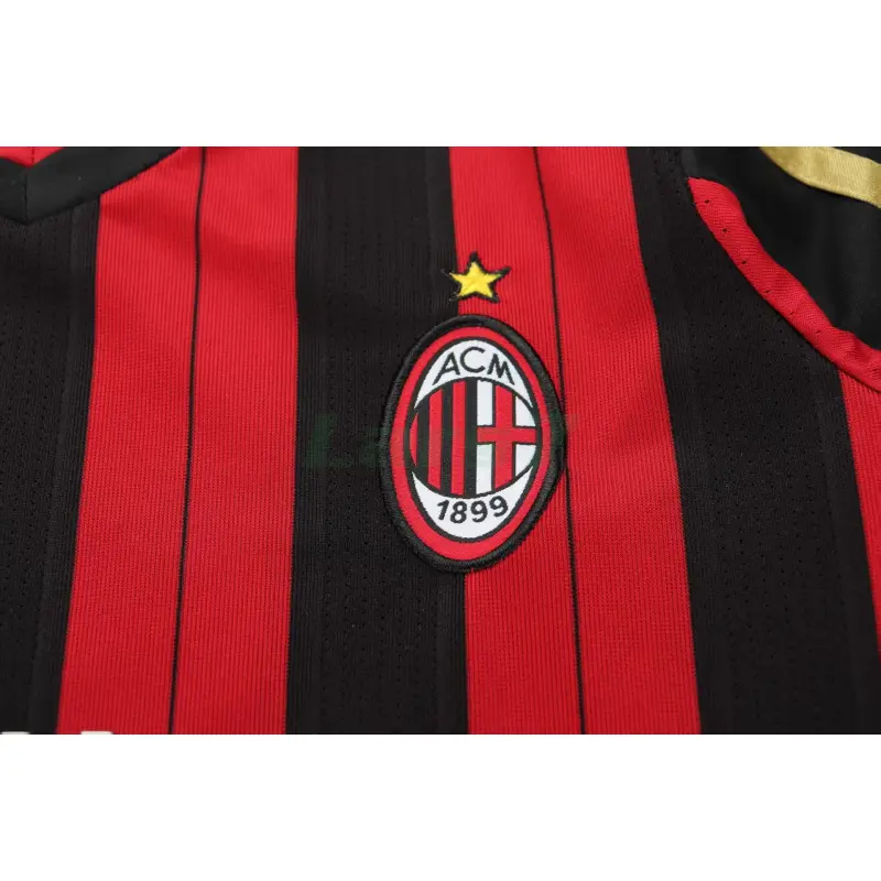Camiseta AC Milan 1ª Equipación Retro 2013/14 ML Rojo/Negro Niño Kit