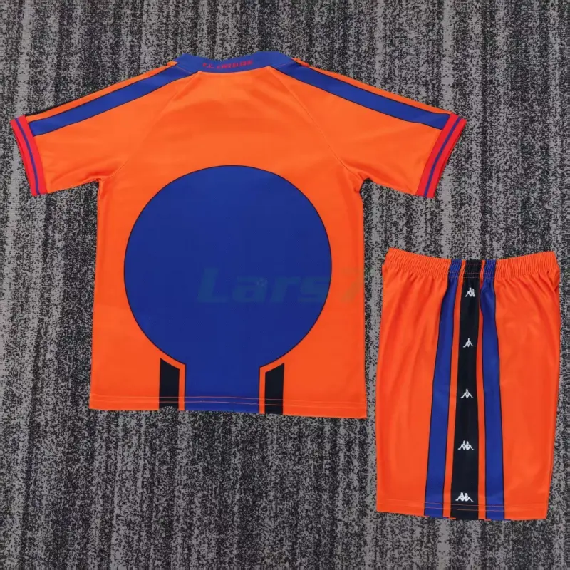 Camiseta Barcelona 2ª Equipación Retro 1997/98 Naranja/Azul Niño Kit