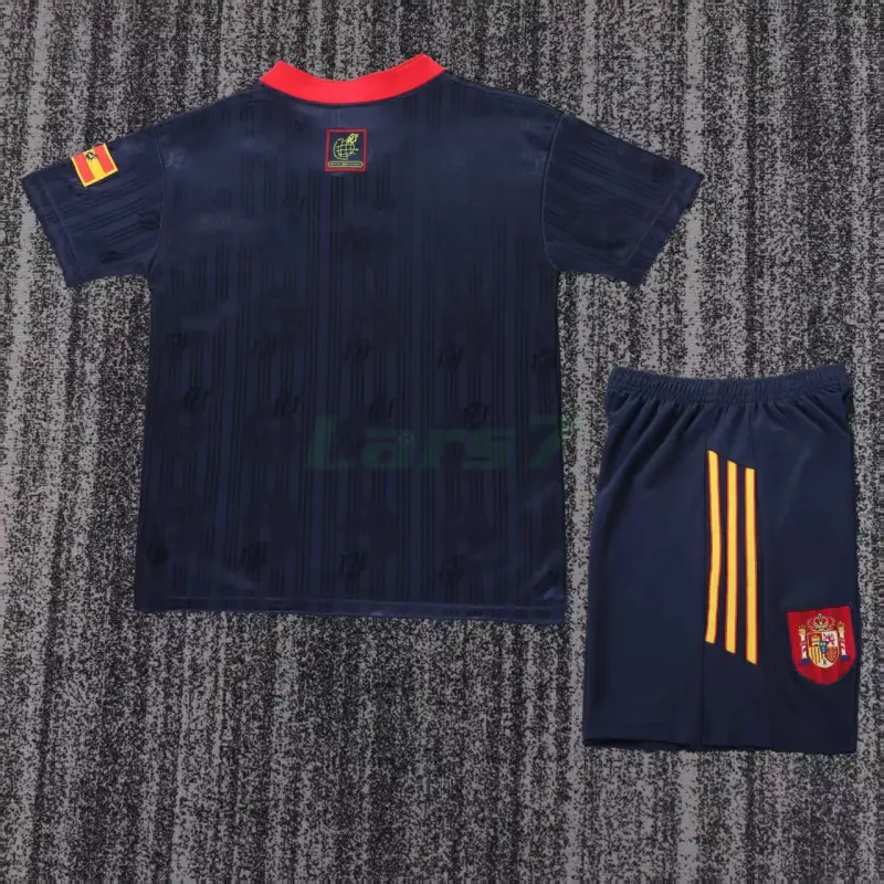 Camiseta España 2ª Equipación Retro 1996 Azul Niño Kit