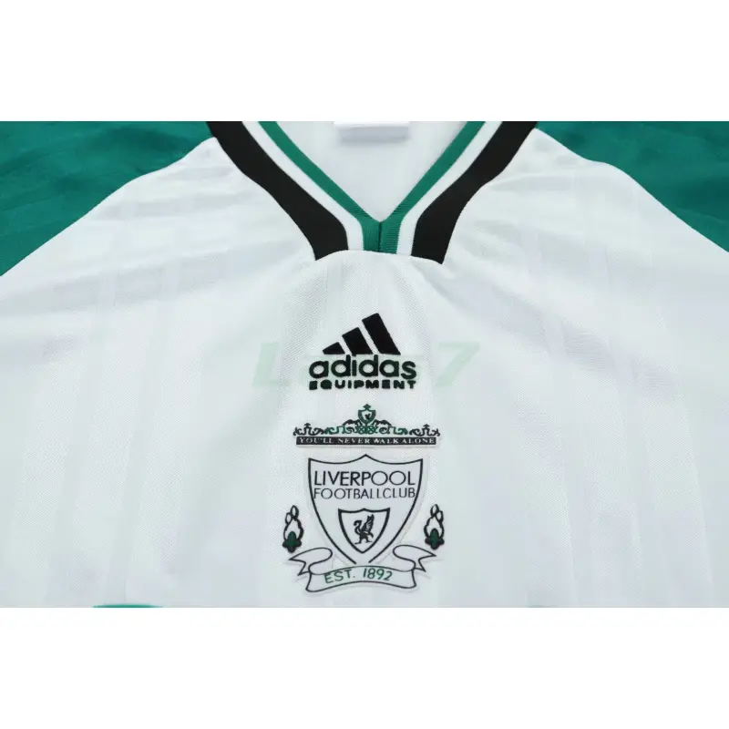 Camiseta Liverpool 2ª Equipación Retro 1993/95 Blanco/Verde Niño Kit