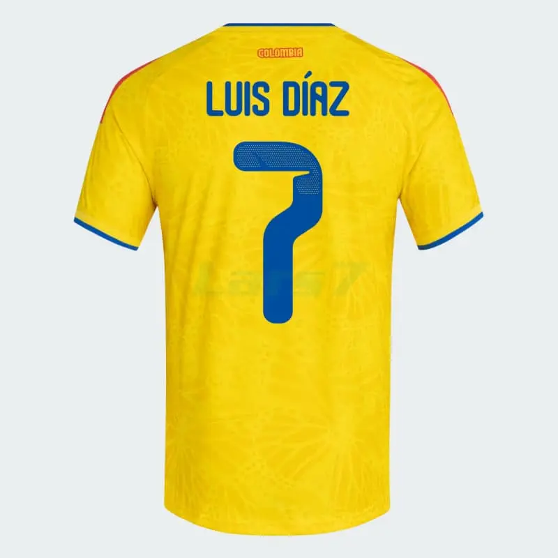 Camiseta Luis Días 7 Colombia 1ª Equipación 2026 Amarillo
