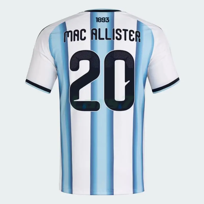 Camiseta Mac Allister 20 Argentina 1ª Equipación 2026 Azul/Blanco