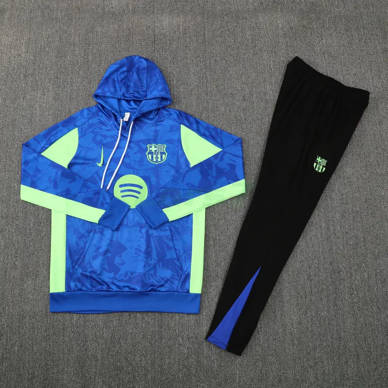 Sudadera de Entrenamiento Barcelona 2025/2026 con Capucha Kit Verde/Azul con Estampado