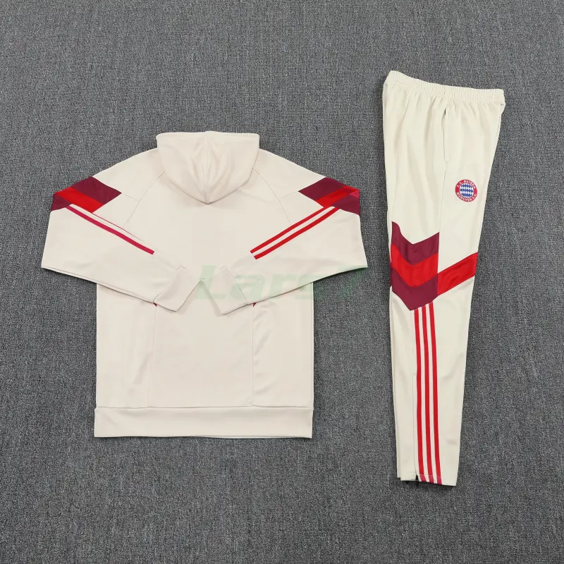 Sudadera de Entrenamiento Bayern Múnich 2025/2026 con Capucha Kit Beige/Rojo