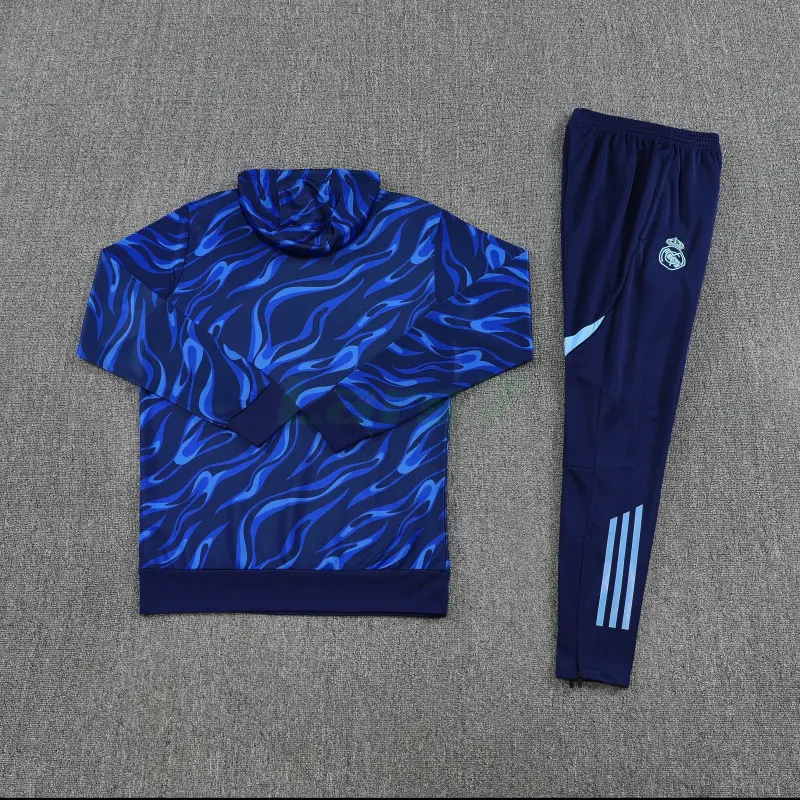 Sudadera de Entrenamiento Real Madrid 2025/2026 con Capucha Kit Azul con Estampado