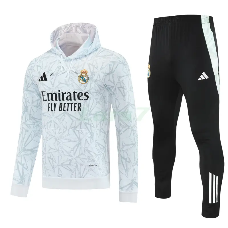 Sudadera de Entrenamiento Real Madrid 2025/2026 con Capucha Kit Blanco con Estampado