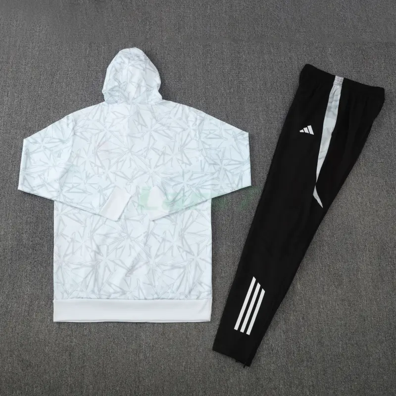 Sudadera de Entrenamiento Real Madrid 2025/2026 con Capucha Kit Blanco con Estampado