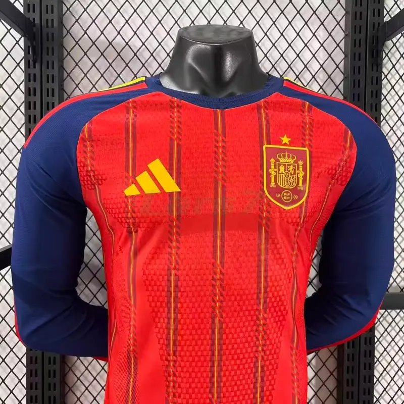 Camiseta España 1ª Equipación Mundial 2026 ML Rojo/Azul (EDICIÓN JUGADOR)