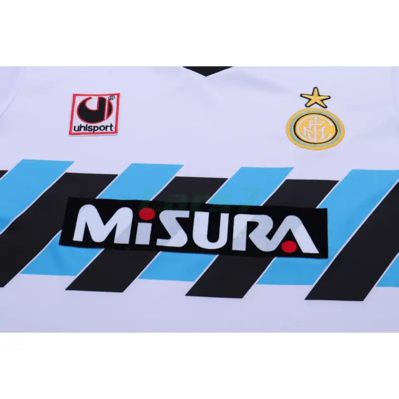 Camiseta Inter de Milan 2ª Equipación Retro 1990/91 Blanco Niño Kit