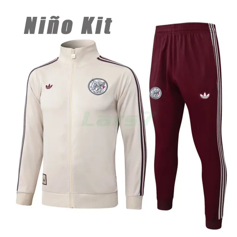 Chandal Ajax 2025/2026 Niño Beige/Borgoña