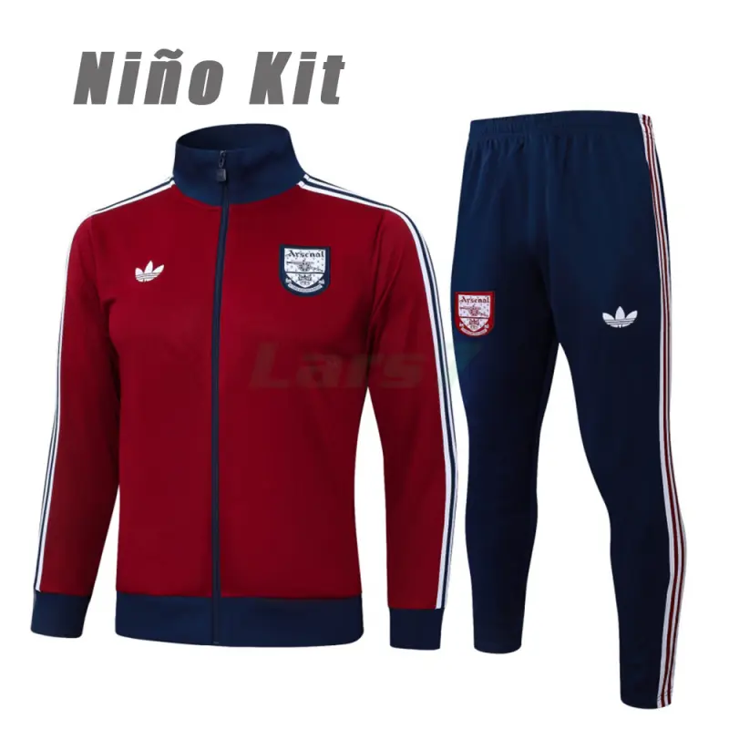 Chandal Arsenal 2025/2026 Niño Retro Granate/Azul Real