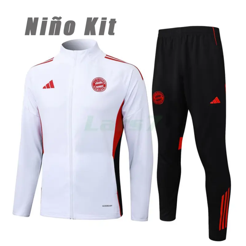 Chandal Bayern Múnich 2025/2026 Niño Blanco/Negro/Rojo
