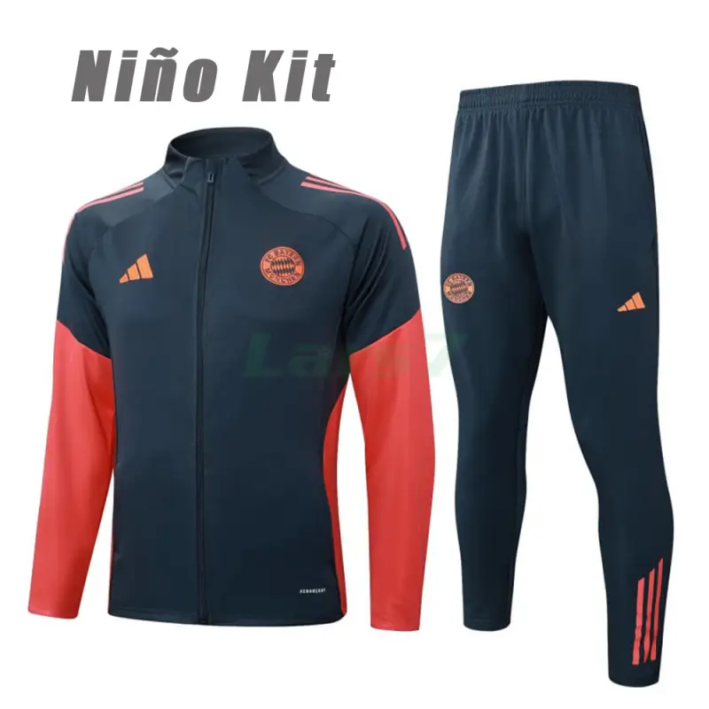 Chandal Bayern Múnich 2025/2026 Niño Gris Oscuro/Naranja