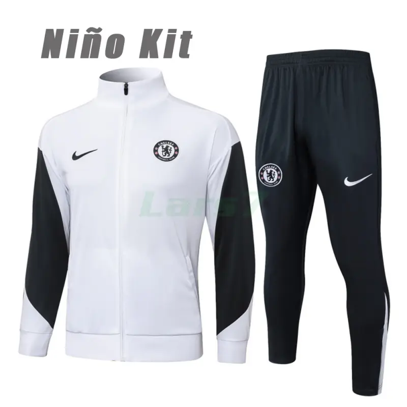 Chandal Chelsea 2025/2026 Niño Blanco/Negro