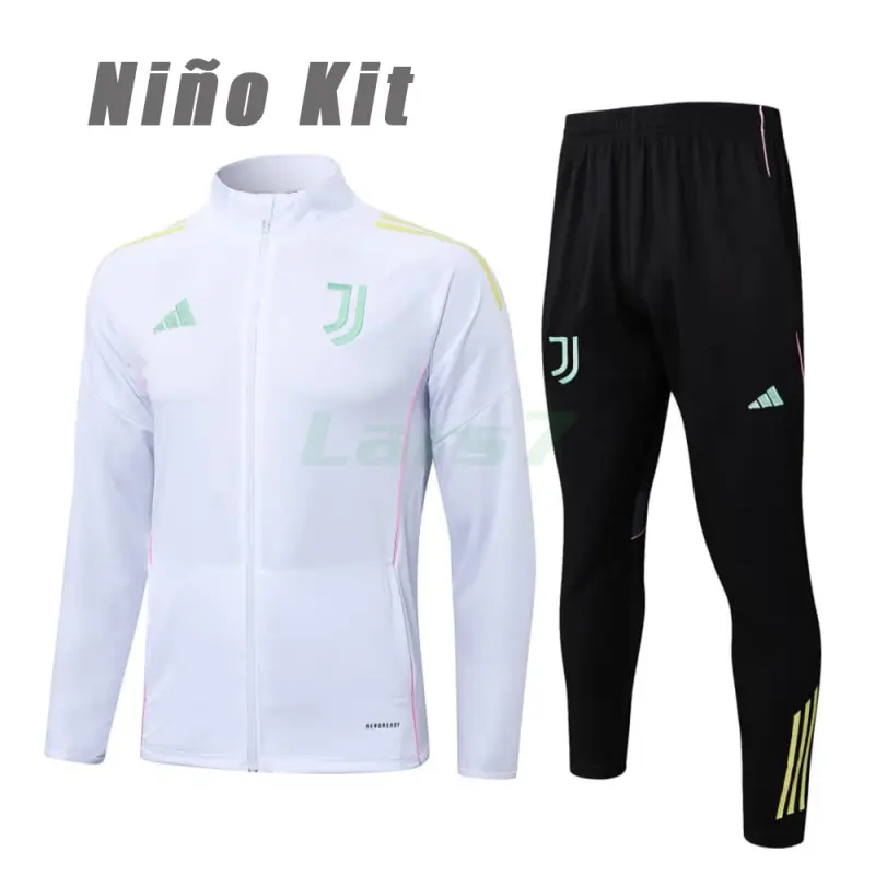 Chandal Juventus 2025/2026 Niño Blanco con Logotipo Verde
