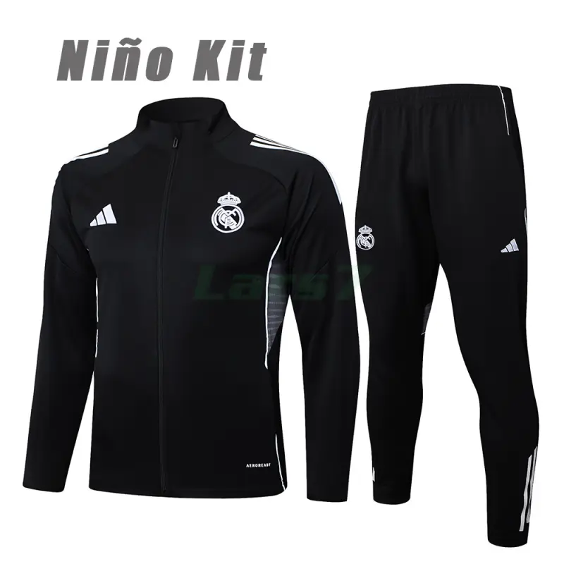 Chandal Real Madrid 2025/2026 Niño Negro/Gris
