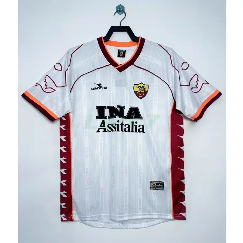 Camiseta AS Roma 2ª Equipación Retro 1999/00 Blanco