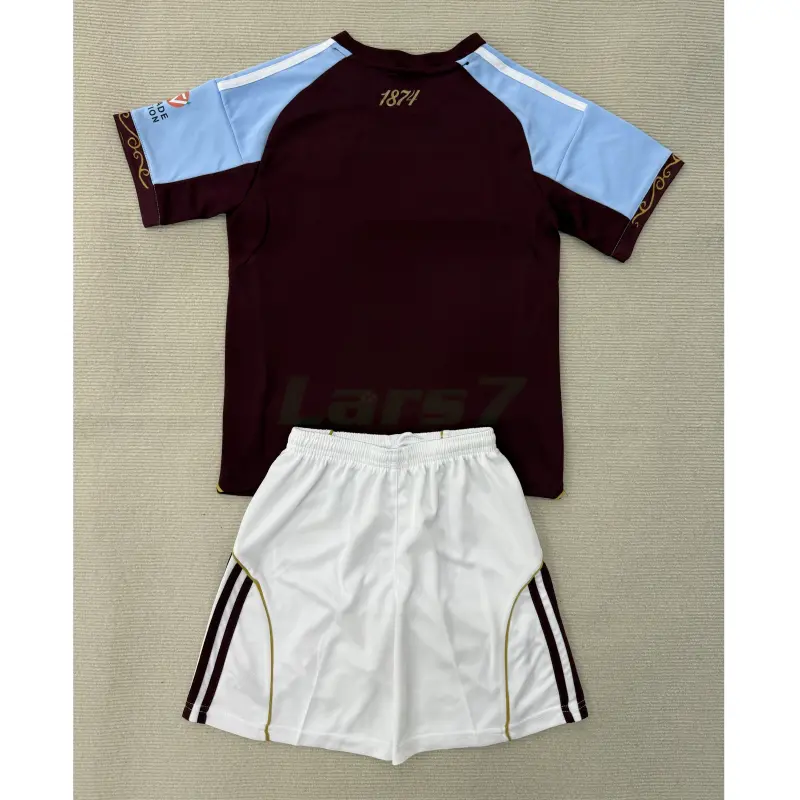 Camiseta Aston Villa 1ª Equipación 2025/2026 Rojo Oscuro Niño Kit
