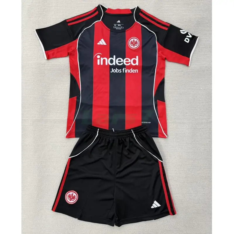 Camiseta Eintracht Fráncfort 1ª Equipación 2025/2026 Rojo/Negro Niño Kit