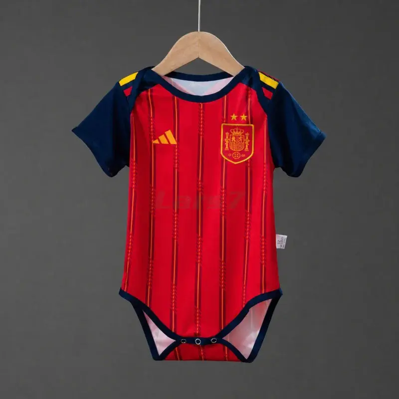 Camiseta España 1ª Equipación Mundial 2026 Rojo/Azul Baby 2 Estrellas