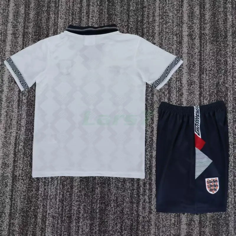 Camiseta Inglaterra 1ª Equipación Retro 1990 Blanco Niño Kit