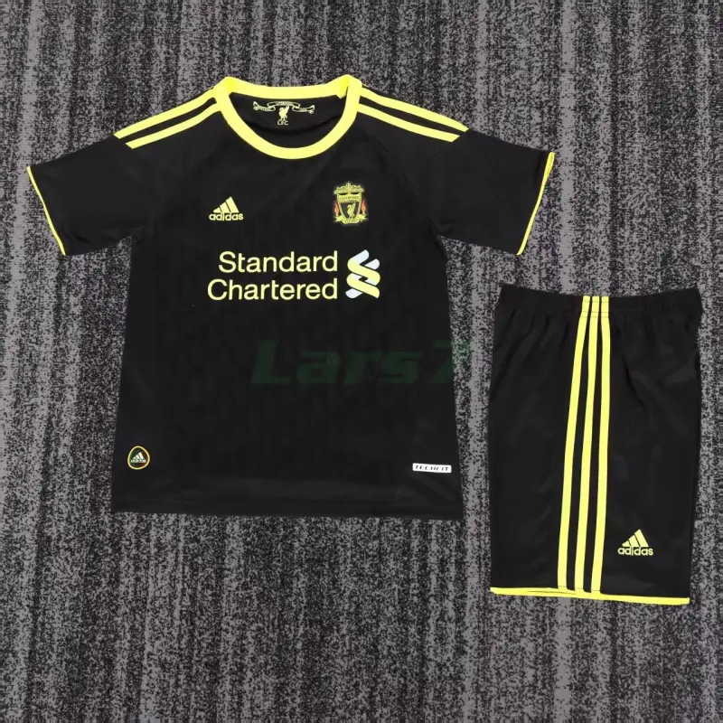 Camiseta Liverpool 3ª Equipación Retro 2010/11 Negro Niño Kit