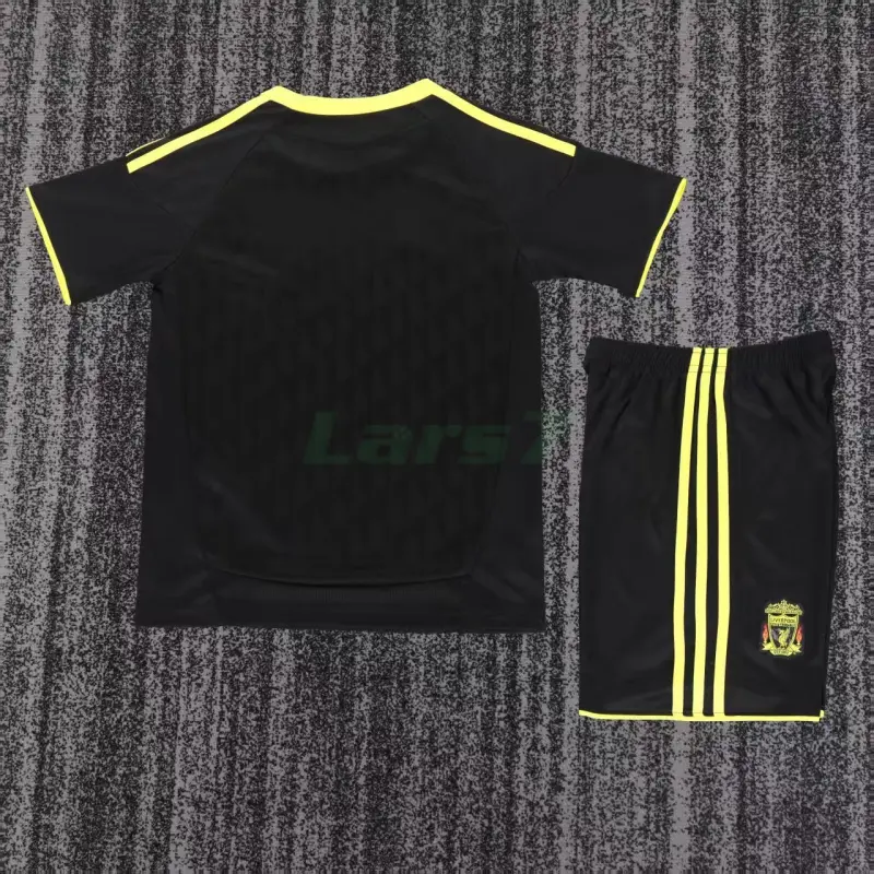 Camiseta Liverpool 3ª Equipación Retro 2010/11 Negro Niño Kit