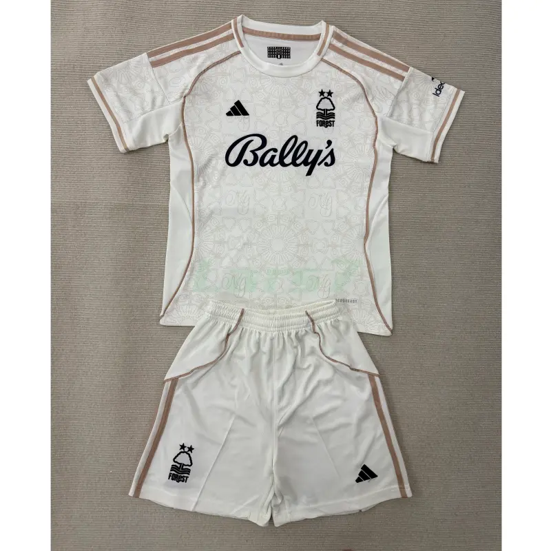 Camiseta Nottingham Forest 2ª Equipación 2025/2026 Blanco Niño Kit