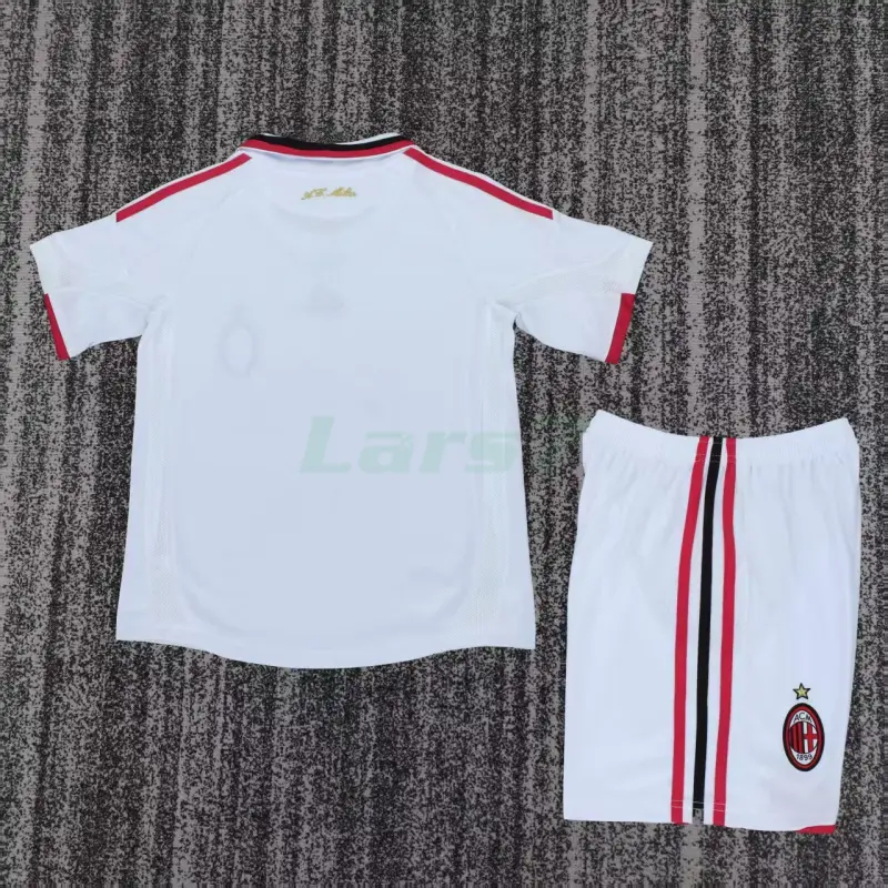Camiseta AC Milan 2ª Equipación Retro 2009/10 Blanco Niño Kit