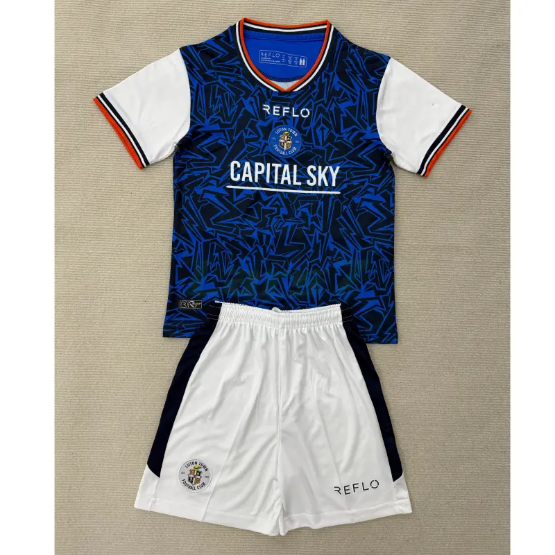 Camiseta Luton Town 2ª Equipación 2025/2026 Azul/Blanco Niño Kit