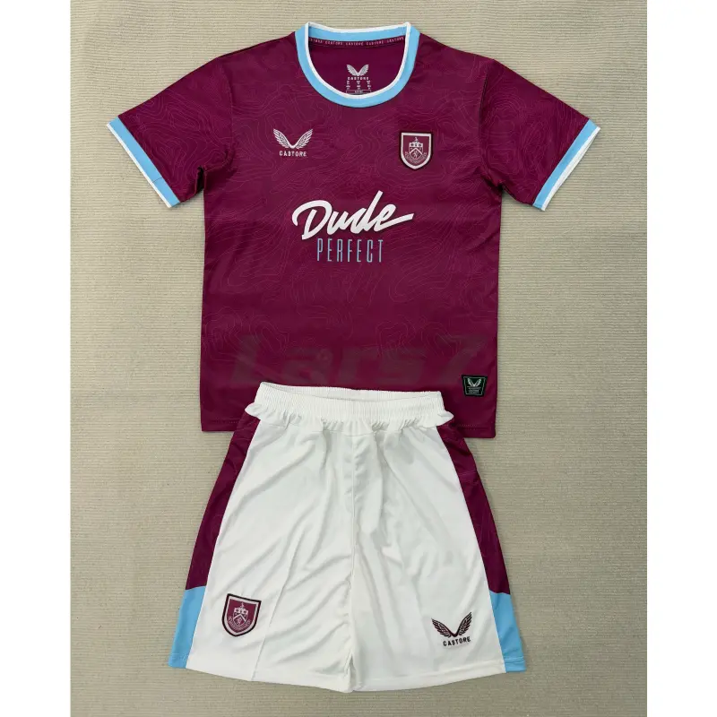 Camiseta Burnley FC 1ª Equipación 2025/2026 Borgoña Niño Kit
