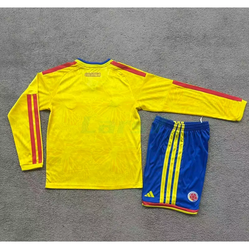 Camiseta Colombia 1ª Equipación Mundial 2026 ML Amarillo Niño Kit