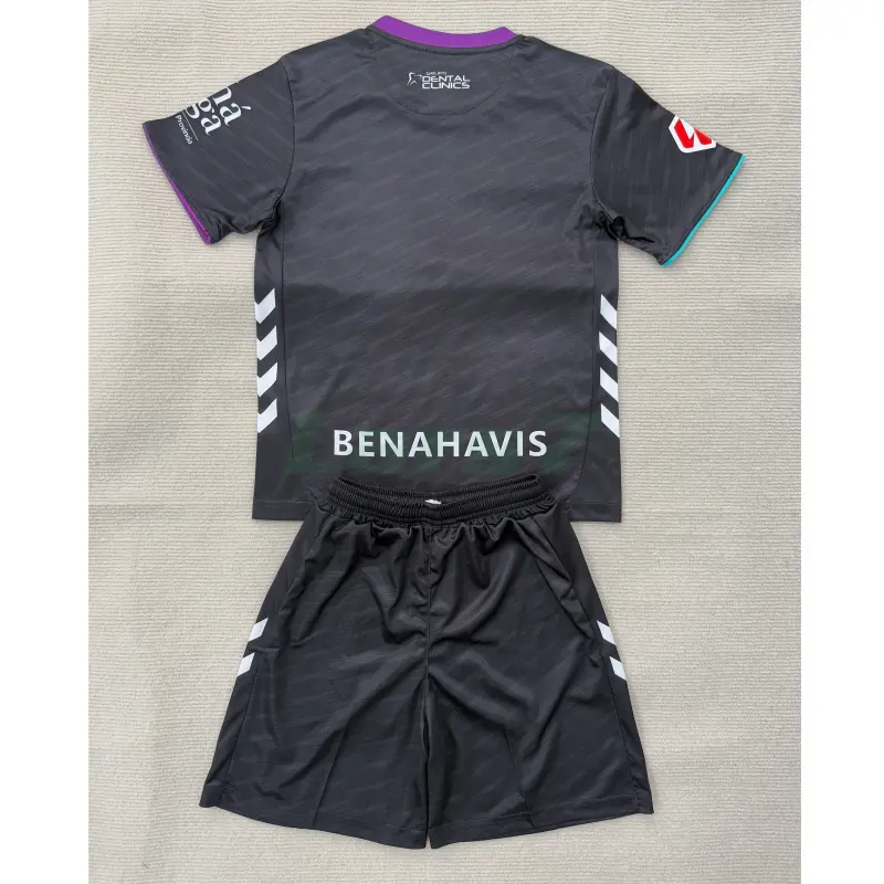 Camiseta Málaga CF 2ª Equipación 2025/2026 Negro Niño Kit