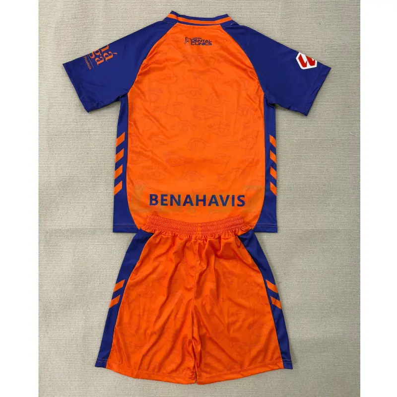 Camiseta Málaga CF 3ª Equipación 2025/2026 Naranja/Azul Niño Kit